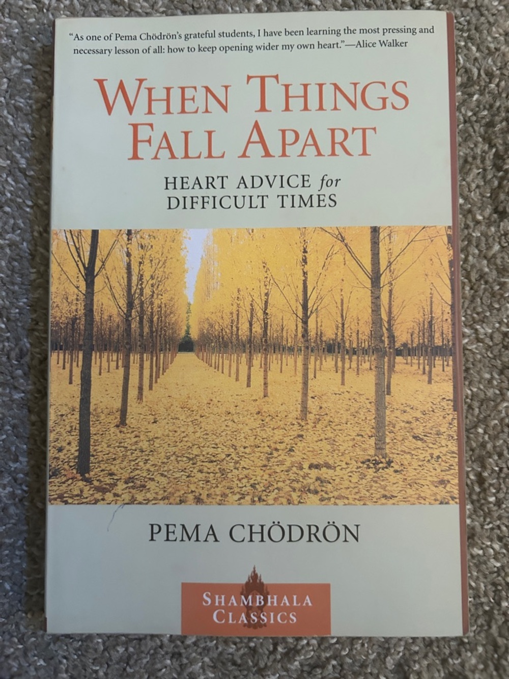 Pema Chödrön 'When Things Fall Apart' Hardcover - Yellow Tree Cover